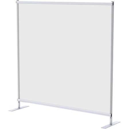 Global Industrial 6'W x 6'H Floor Supported Portable Personal Safety Partition, Clear 989061